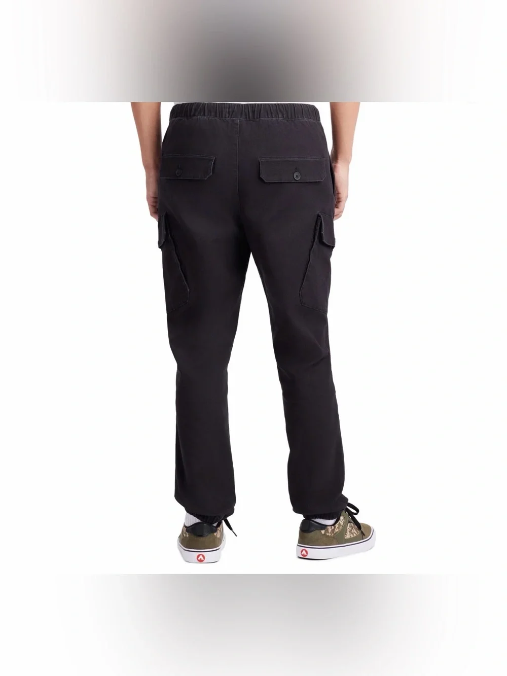 Airwalk Black Cargo Drawstring Jogger Pants Mens Stretch Utility Streetwear XL